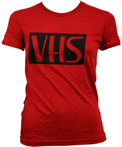Hybris Dames T-shirt met 'Vhs Girly'-print in distressed-look SH-5-15681-LFH1-4