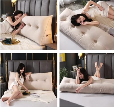 Hoofdbordkussen - Leeskussen bed - Rugleuning steun - Afneembare hoes - 80 cm breed - Wit