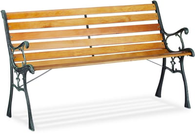 tuinbank - 2 personen - 126 cm breed - gietijzer - hout