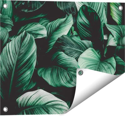 Gards Tuinposter Tropische Groene Bladeren - 50x40 cm - Tuindoek - Tuindecoratie - Wanddecoratie buiten - Tuinschilderij