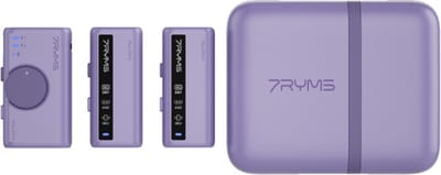 7Ryms iRay DW10 Draadloze Microfoon [3,5 mm mini-jack + USB-C] Dubbel Paars