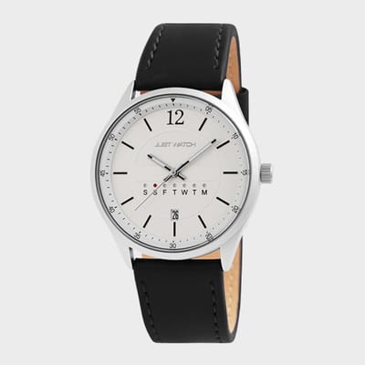 JUST WATCH Herenhorloge Echt leer Aram, mineraalglas