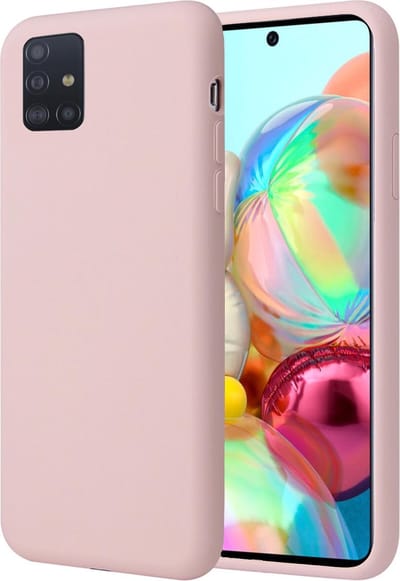 Hoesje geschikt voor Samsung Galaxy A71 - Matte Back Cover Microvezel Siliconen Case Hoes Roze
