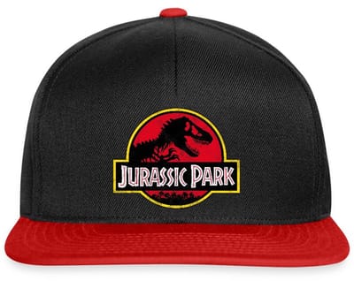 Jurassic Park Klassiek Logo In Rood Met T-Rex Snapback cap
