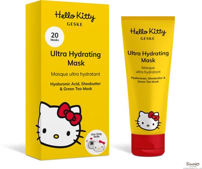 GESKE x Hello Kitty | Hydraterend masker | Eenvoudig aanbrengen met het Sonic Warm and Cool Mask | Verzorgingsmasker met vocht | Gezichtsmaskers voor dames en heren | Vegan formule zonder dierproeven