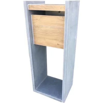 Brievenbus Staande Brievenbus Madrid Woodlook - Natuursteen En Keramiek - Blauw - 40x100x32cm