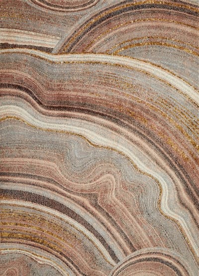 Concept Looms Amara Blush Grey AMA108 Vloerkleed - 160 x 220 cm - Oranje - Rechthoekig - Polyester - Woonkamer - Abstract - Design, Eclectisch, Modern