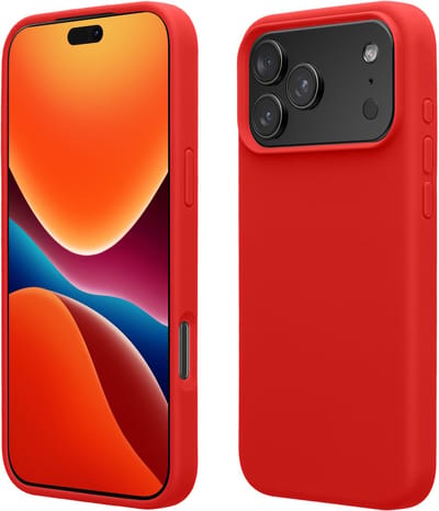 kwmobile telefoonhoesje geschikt voor Apple iPhone 18 Pro / iPhone 17 Pro - Hoesje met siliconen coating - Smartphone case in klassiek rood