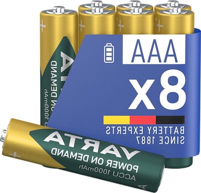 Oplaadbare Batterijen - AAA Accu's - Dagelijks Gebruik - Direct Klaar Voor Gebruik - 8 Stuks - Zilver