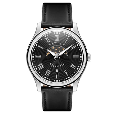 Imperator | Zilverkleurig en Zwart Roestvrijstalen Maanfase Horloge