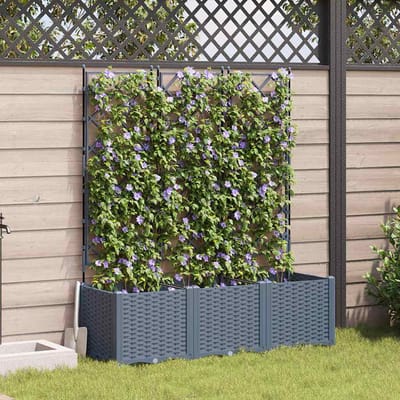 vidaXL - Plantenbak - 3 - st - Lichtgrijs - 120 - x - 40 - x - 143 - cm - PP