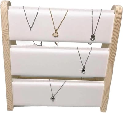 Ketting Display Paneel - Sieraden Stand - Sieraden Organiseren - 3 Tier Structuur - 34x30.5x14cm - Wit