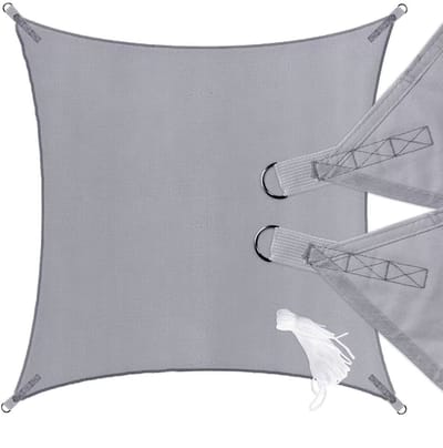 O'DADDY® Schaduwdoek 4x3m Rechthoek - Zonnezeil - Schaduwnet - Luifel Met Bevestiging Materiaal - Waterbestendig - UV30 Zonwering - Donkergrijs