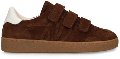 Manfield - Dames - Bruine suède sneakers - Maat 36