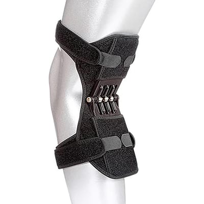 Genouillères à levage électrique pour le soutien des personnes âgées Protéger l'articulation Rotule Ressort de rebond Respirant Marche Fixe Booster gray