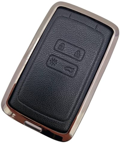 Autosleutel Hoesje geschikt voor Renault - Sleutelcover - Aluminium Sleutelhoes - Accessoires - zwart