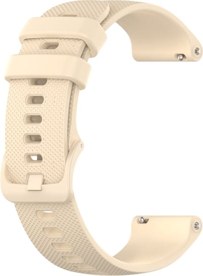 Siliconen bandje - geschikt voor Xiaomi Mi Watch / Watch 2 (PRO) / Watch S1 / Watch S1 Pro / Watch S2 / Watch S3 / Watch S4 / Watch S5 / Haylou / Redmi Watch 5 Active & Lite - beige