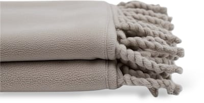 Unique Living - Fleece Plaid Met Franjes - 130x160 - Chateau Grey