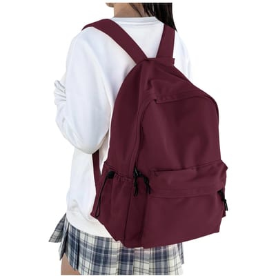 Sac à Dos Scolaire pour Adolescents Filles Garçons, Sac à Dos Femme Collège Lycée, Sac à Dos de Voyage pour Ordinateur Portable Travail Décontracté Daypack rouge