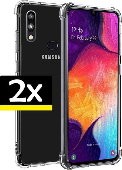 Hoesje - 2 Stuks - Geschikt voor Samsung Galaxy A10s - Sterk & Shockproof - Siliconen Case - Back Cover - Telefoon Hoes Shock Proof - Telefoonhoesjes - Transparant