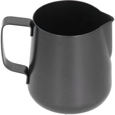 Dikke Roestvrijstalen Opschuimbeker Koffie Art Schenkkan Melk Opschuimkan met Puntige Tuit 350ML black