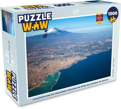 Puzzel Luchtfoto van de Italiaanse vulkaan de Etna bij Catania in Sicilië - Legpuzzel - Puzzel 1000 stukjes volwassenen