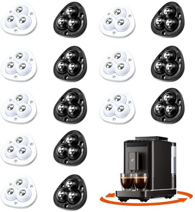 16 mini zelfklevende wieltjes, universele 360° zwenkwielen, 3-gats mini wieltjes, 8 inch zwart, 8 inch wit, geschikt voor kleine apparaten, meubels, bloempotten en decoraties.