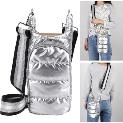 1 Stuks Waterfles Draagtas Crossbody Waterfles Houder Sleeve met Schouderband Gewatteerde Gevoerde Waterfles Hoes Tassen