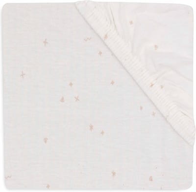 Jollein Baby - Hoeslaken Jersey 70/75x140/150cm - Ledikant Babybed - Zacht Katoen - Twinkling Wild Rose