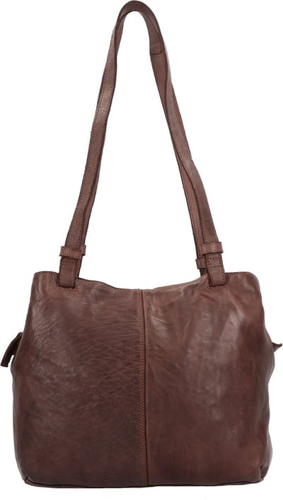 HAROLD'S Leren Schoudertas Submarine Shopper Twin Brown Donkerbruin