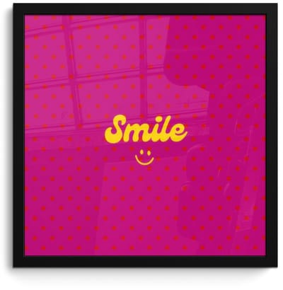 Poster in lijst - Fotolijst 40x40 cm - Posters - Smile - Stippen - Roze - Posterlijst zwart - Decoratie - Wanddecoratie woonkamer - Muurdecoratie slaapkamer