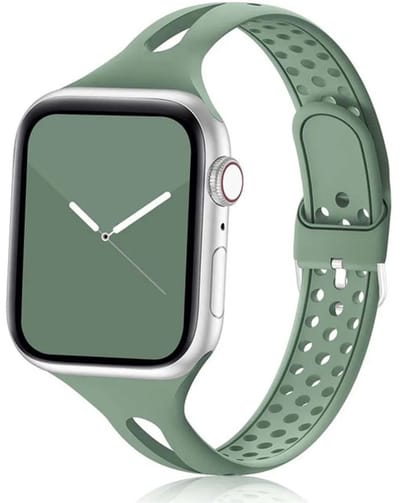 DrPhone Siliconen Sportbandje - Compatibel met Apple Watch 38/40/41mm - Groen - Slanke Ademend Horlogeband