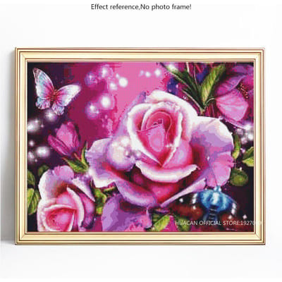 Diamant schilderij volledige ronde bloem en vlinder borduurwerk verkoop foto strass diamant 20X30