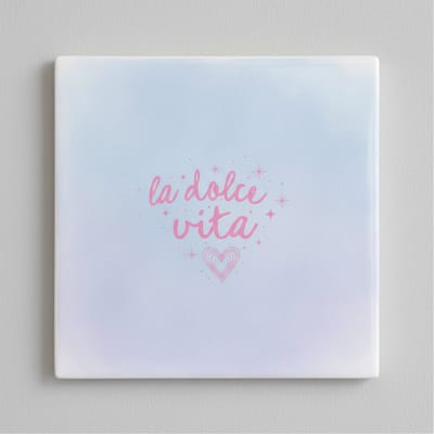 La Dolce Vita Decoratieve Keramische Tegel 15x15 cm – Inspirerende Quote Wanddecoratie met Hart voor Stijlvol Interieur