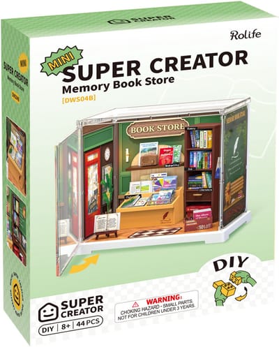 Robotime Memory Book Store - Rolife Mini Super Creator - DWS04B - Miniatuurhuisjes - Bouwpakket - Knutselen - Cadeautip