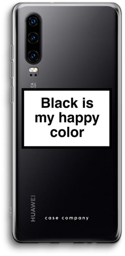 Case Company® - Hoesje geschikt voor Huawei P30 hoesje - Black is my happy color - Soft Cover Telefoonhoesje - Bescherming aan alle Kanten en Schermrand