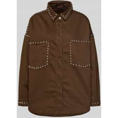 Relaxed fit jeansblouse met studs, model 'Studs'