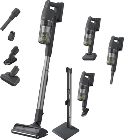 AEG AP91AB21DG Animal 9000 - Steelstofzuiger draadloos met 4 opzetstukken - Voor huisdieren - Lange accuduur tot 90 min - 360° LED-verlichting - Krachtig - Sterke zuigkracht - Vacuum cleaner - Dierenhaar - Draadloos zonder zak - Zonder zak op accu