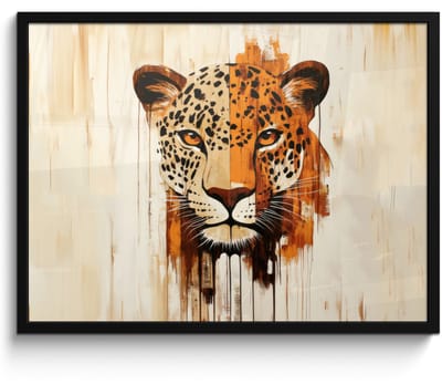 Poster in lijst - Fotolijst 70x50 cm - Posters - Luipaard - Symmetrisch - Strepen - Posterlijst zwart - Decoratie - Wanddecoratie woonkamer - Muurdecoratie slaapkamer