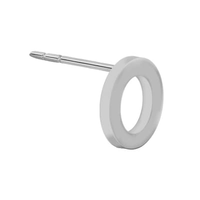 New Bling 9NB-908O - Zilveren oorsteker Letter O – Rhodium Plated – 4 mm – Per Stuk