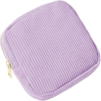 VHV Sanitary Napkin Storage Bag - Menstruatiehouder - Zachte Corduroy - Paars - Toilettas - Compact en Handig - Geschikt voor Vrouwen en Meisjes
