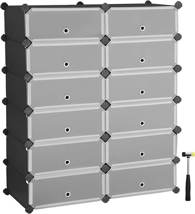 MAZAZU - Schoenenrek - 12 Stuks - Zwart - 40x30x17