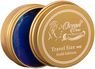 Ocean View Deep Waves Pomade - Gold Edition Can (30 gr) - Reisformaat - Soepele applicatie & sterke fixatie - Zonder residu, op waterbasis & professioneel