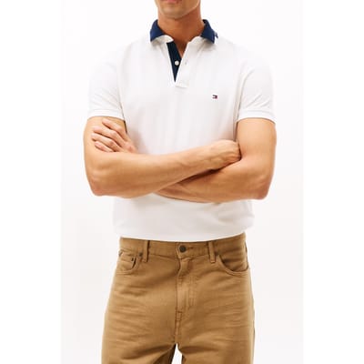 Tommy Hilfiger Pique Grafic Collar Polo Ecru Taglia: S | Polo Outlet | Uomo | Marrone