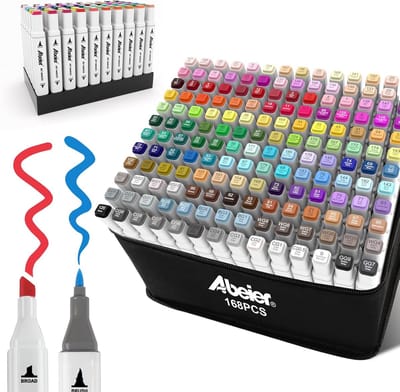 Alcohol Markers - Brush Marker Set - Diverse Kleuren - Dubbele Punt - Ideaal voor Creatieve Projecten - Voor Volwassenen