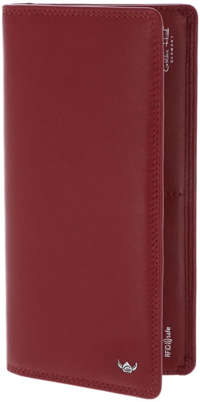 Golden Head Leren identiteitskaarthoesje Polo RFID Protect Brieftasche mit RV 4042 Rot donkerrood