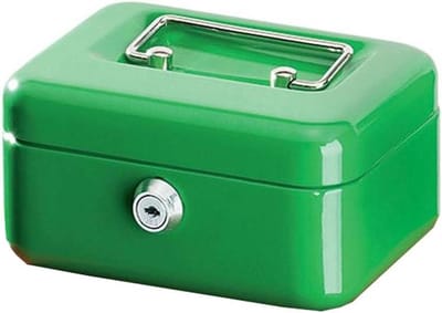 Geldcassette - Geldkistje Spaarpot - Geld Bewaren - Krasbestendig Gelakt - 195 x 145 x 80 mm - Groen