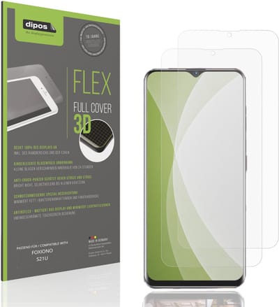 dipos FLEX – 2x Matte Screenprotector geschikt voor FOXIONO S21U | Volledige Schermbescherming | Case-Friendly