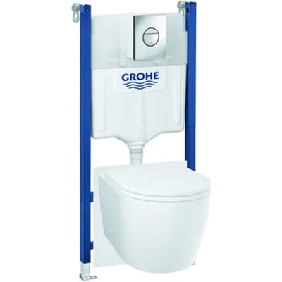 Grohe Solido Compact Start Round 5 - In 1 Inbouwtoilet Set Met Randloze Toiletpot - Wit