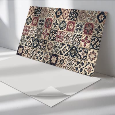 Wallfluent Vinyl Wandpaneel - Mozaïektegelpatronen Zelfklevend Muurpaneel - 100 cm x 50 cm - Zwart Vinyl Wandpaneel - Verpakking van 1 stuk - Rechthoekig Wandbekleding Vinyl - Texturen Wandpaneel - Vinyl Wandbekleding - Wandpaneel Keuken en Badkamer